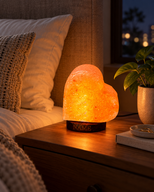 Mini Heart Himalayan salt lamp USB hand carved from 100% natural Himalayan salt
