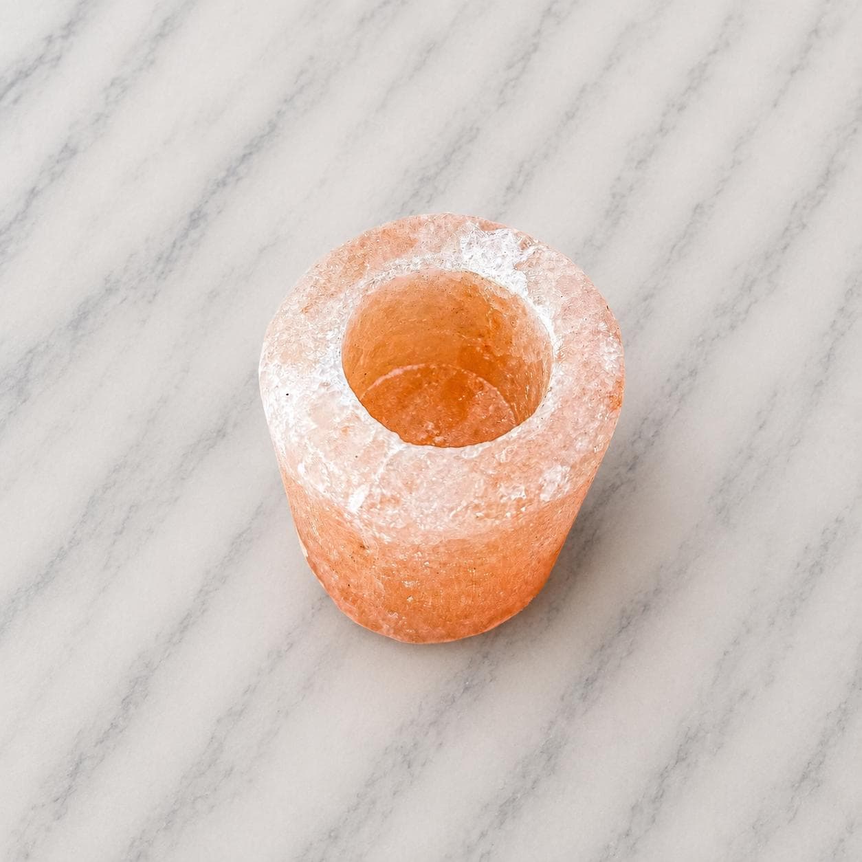 Himalayan Pink Salt Tequila Shot Glass showing natural pink crystal texture