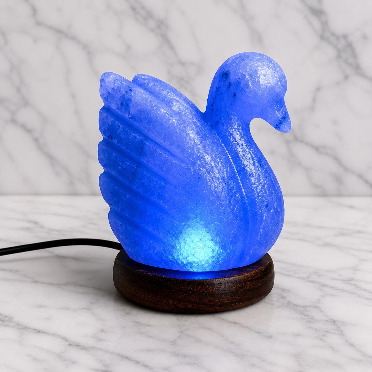 Mini Duck Himalayan Salt Lamp USB whimsical carved design glowing multicolor