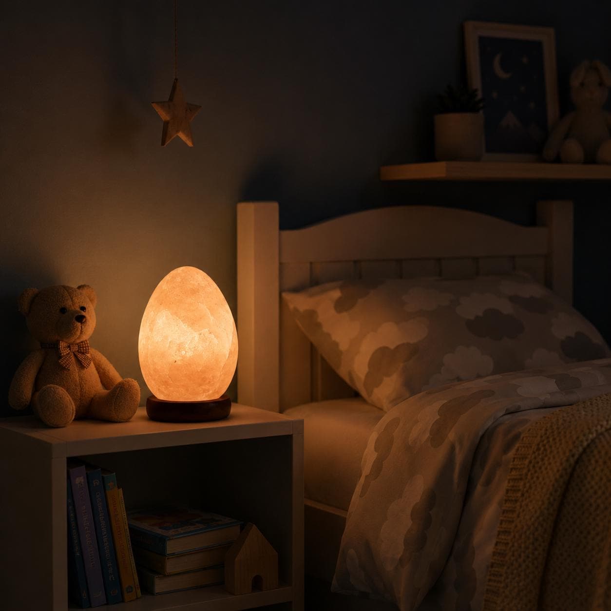 Mini Egg Himalayan Salt Lamp USB compact elegant shape glowing multicolor