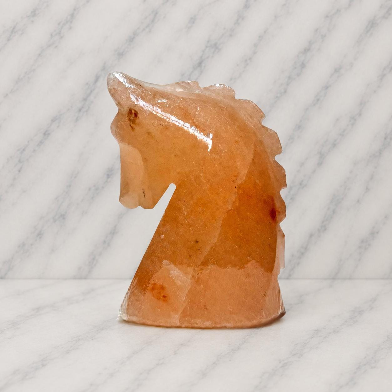 Horse Himalayan Salt Lamp carved from natural pink Himalayan salt