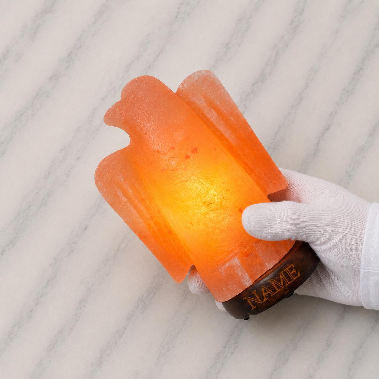 Eagle Himalayan Pink Salt Lamp hand carved glowing with soft warm light
