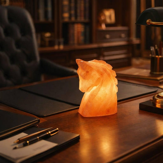 Horse Himalayan Salt Lamp carved from natural pink Himalayan salt