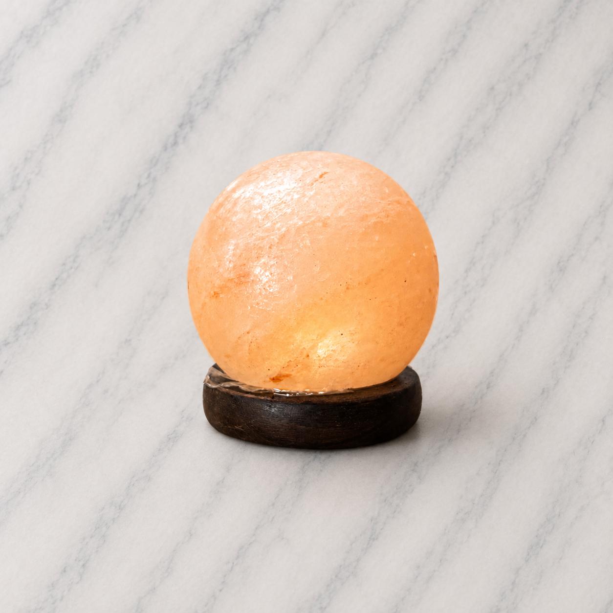Mini Sphere Himalayan Salt Lamp USB compact round shape glowing multicolor