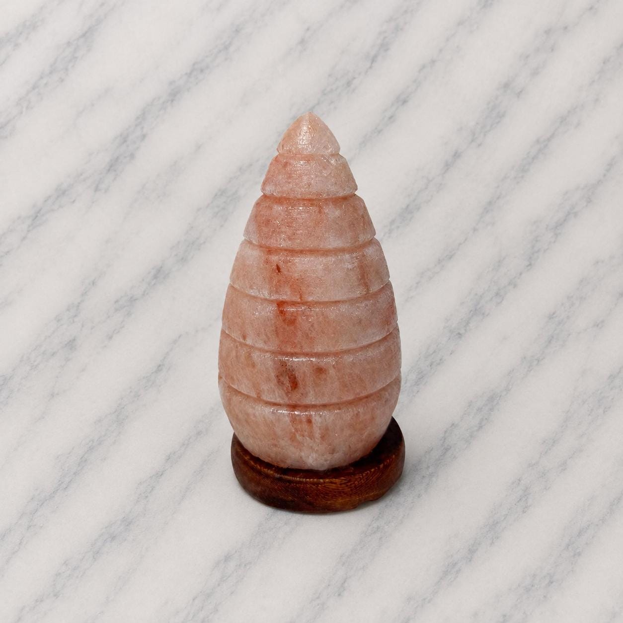 Teardrop Himalayan Salt Lamp elegant flowing shape glowing pink