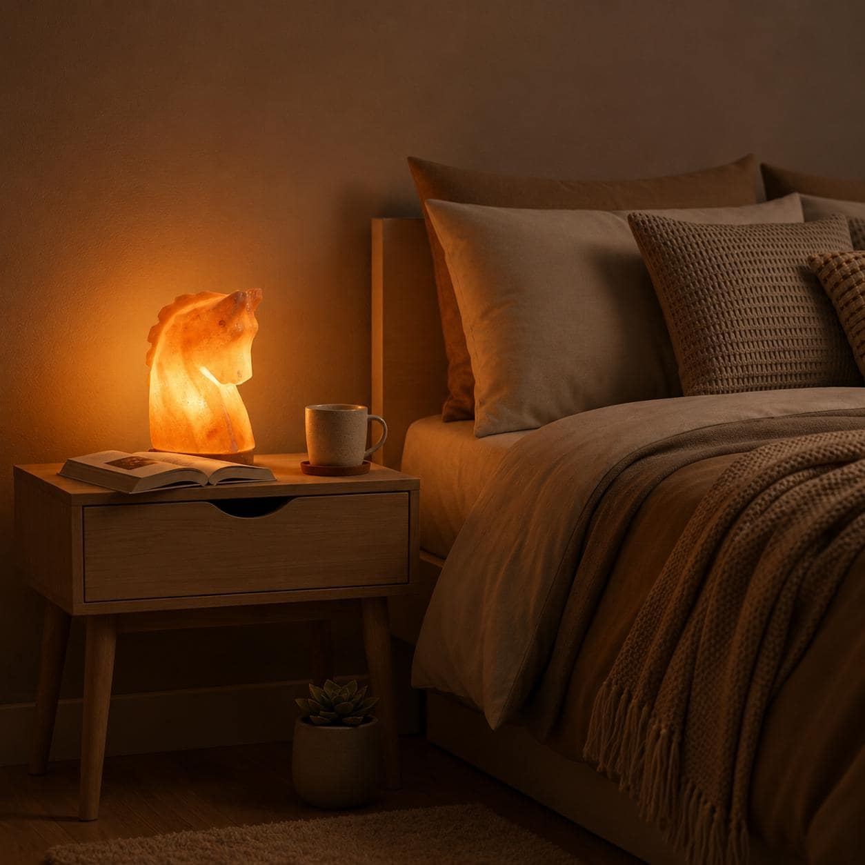 Horse Himalayan Salt Lamp carved from natural pink Himalayan salt