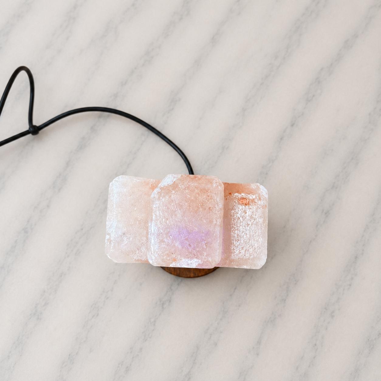 Mini Cross Himalayan Salt Lamp USB glowing with soft multicolor light