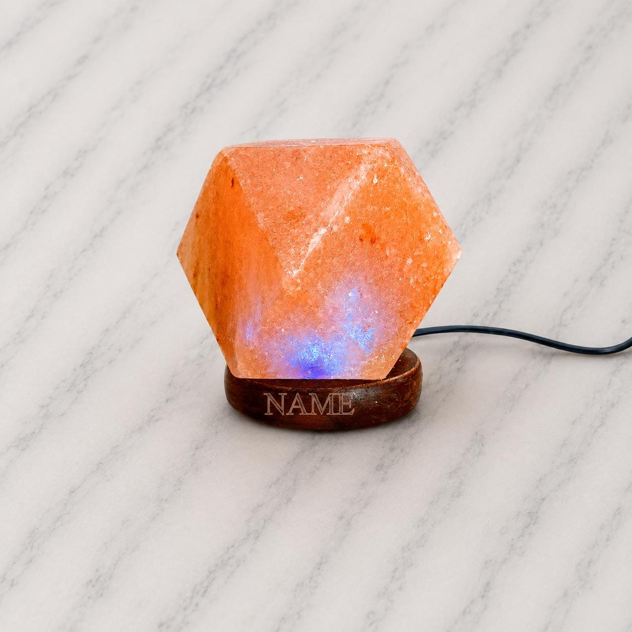 Mini Hexagon Himalayan Salt Lamp USB geometric shape glowing multicolor