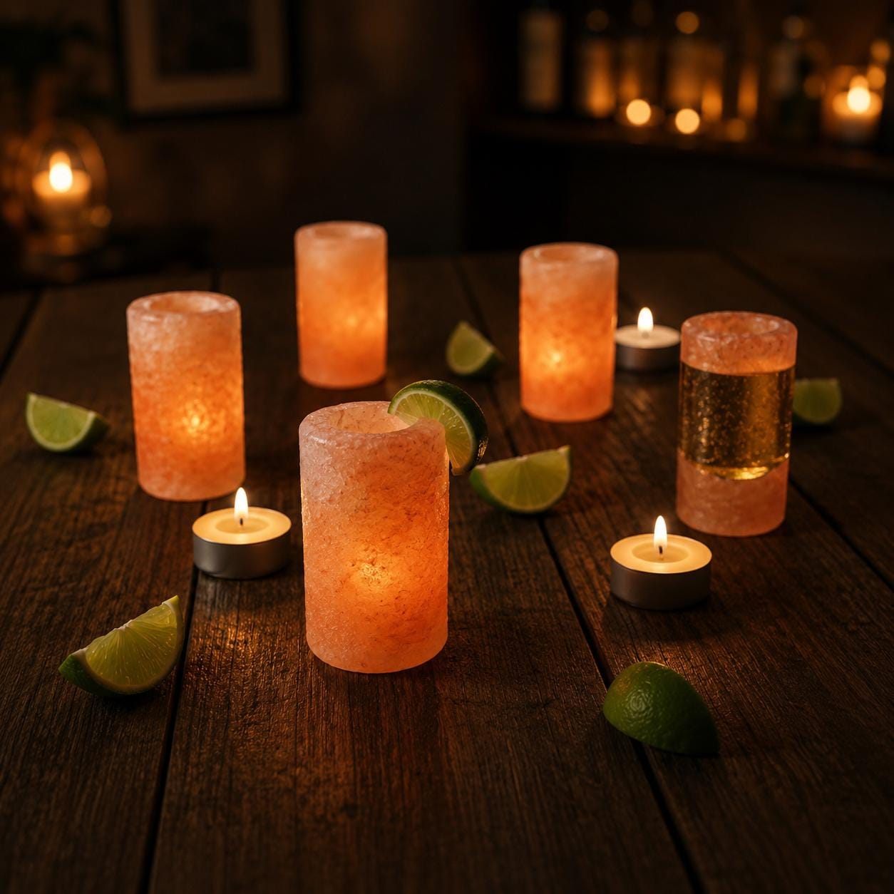 Himalayan Pink Salt Tequila Shot Glass showing natural pink crystal texture