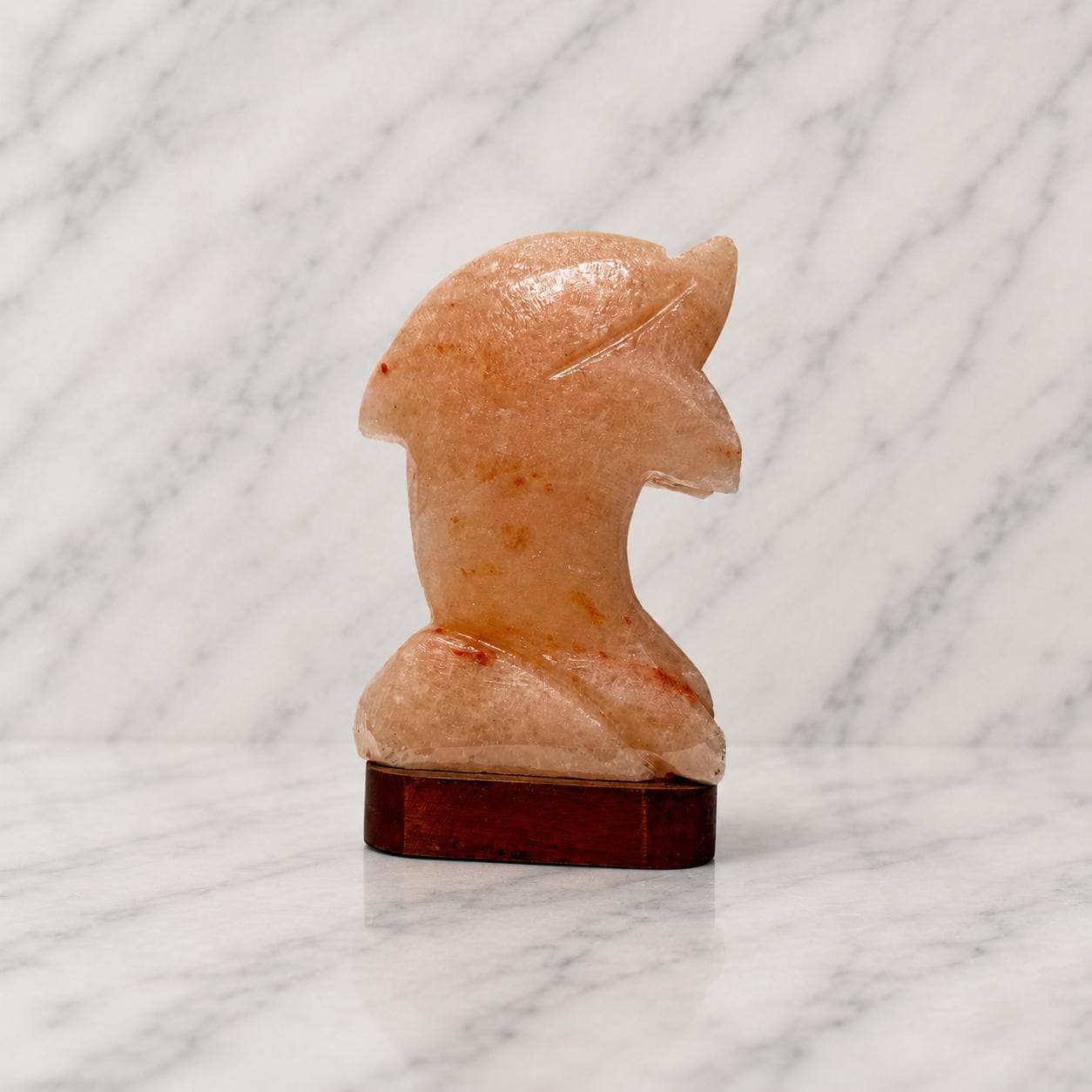 Dolphin Himalayan Salt Lamp hand carved from natural pink Himalayan salt