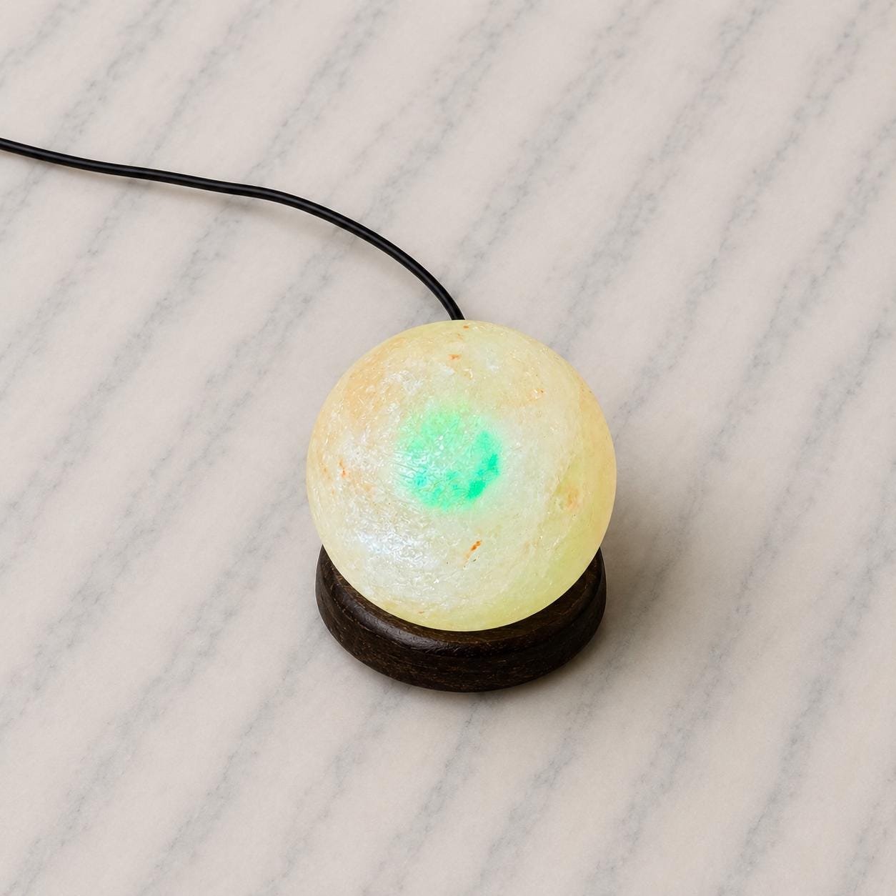 Mini Sphere Himalayan Salt Lamp USB compact round shape glowing multicolor