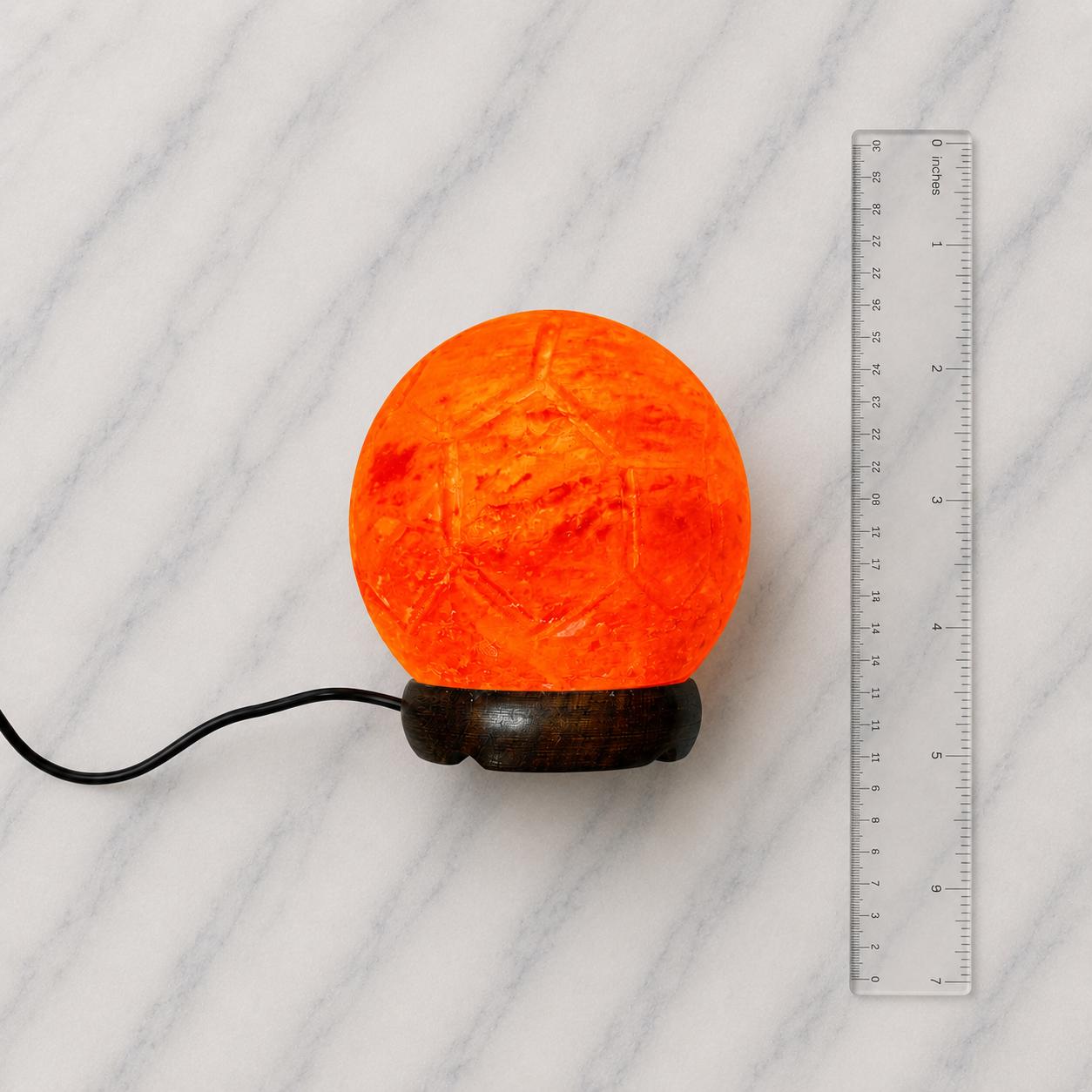 Football Himalayan Salt Lamp hand carved sports fan decor glowing warm amber