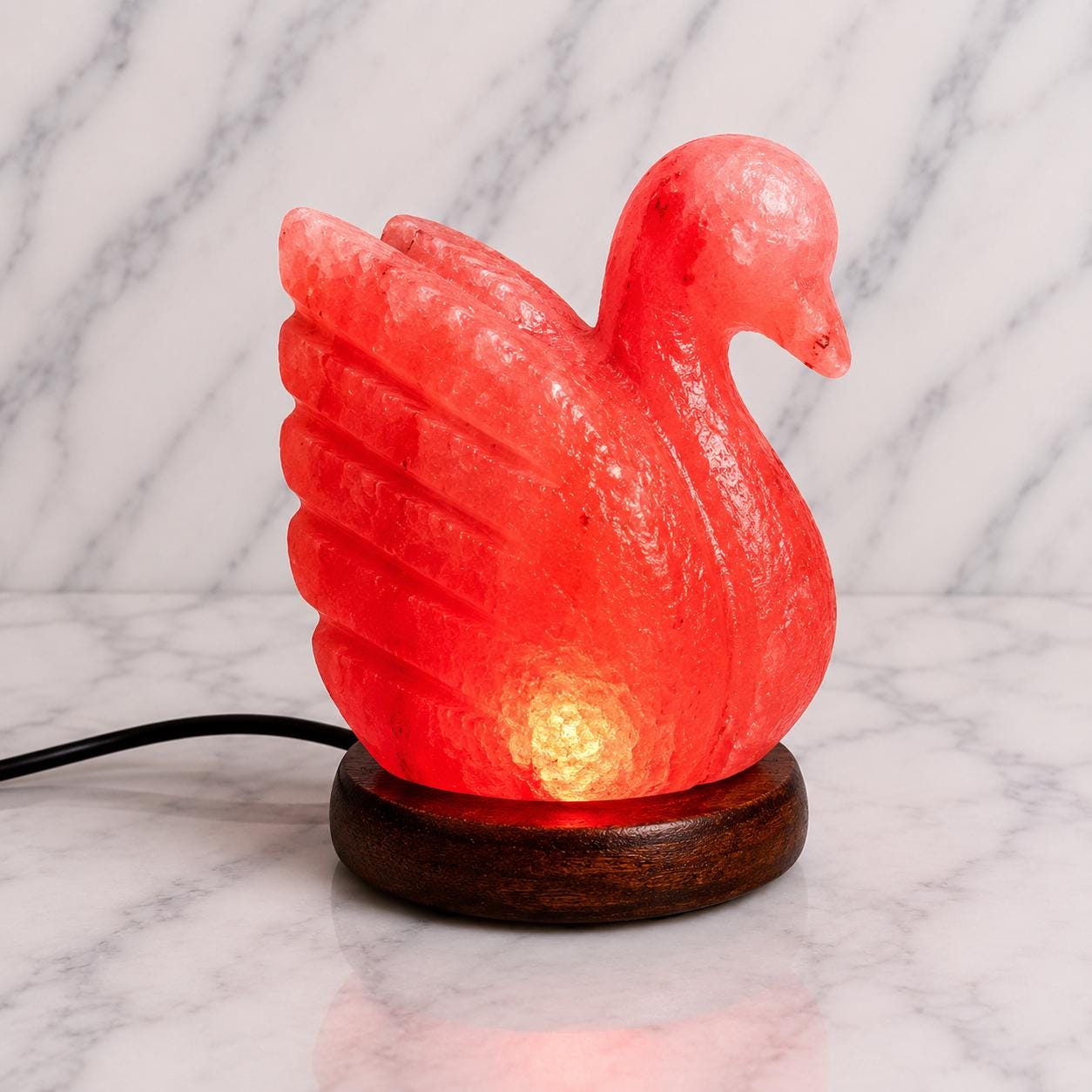 Mini Duck Himalayan Salt Lamp USB whimsical carved design glowing multicolor