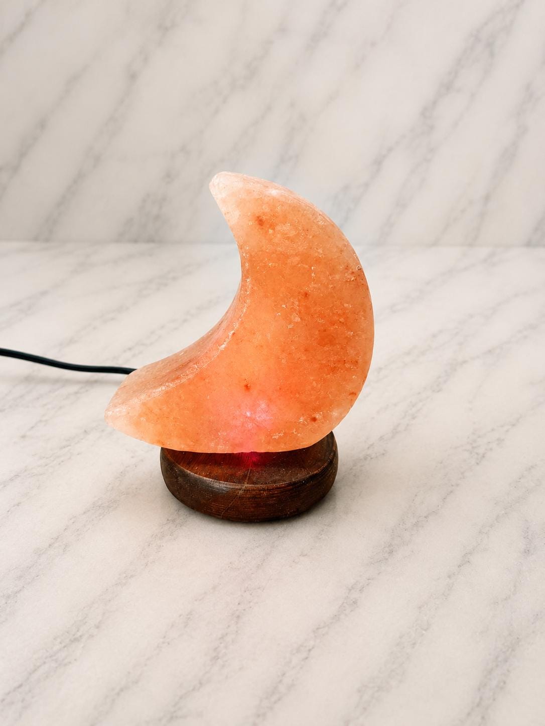 Mini Moon Himalayan Salt Lamp USB crescent shape glowing multicolor