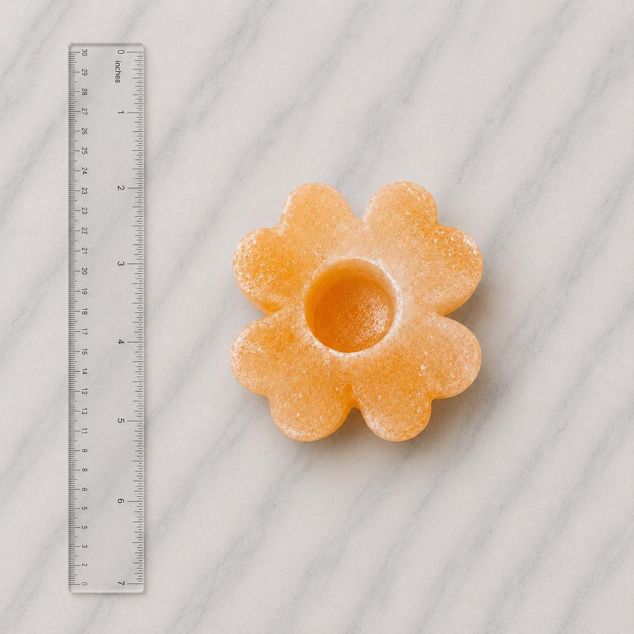 Himalayan Salt Candle Holder Flower graceful floral design glowing warm