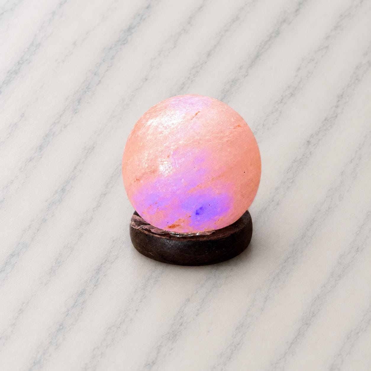Mini Sphere Himalayan Salt Lamp USB compact round shape glowing multicolor