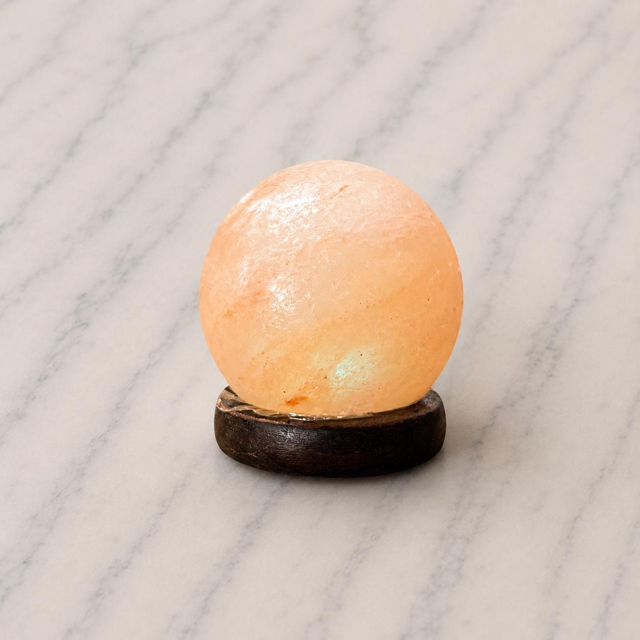 Mini Sphere Himalayan Salt Lamp USB compact round shape glowing multicolor