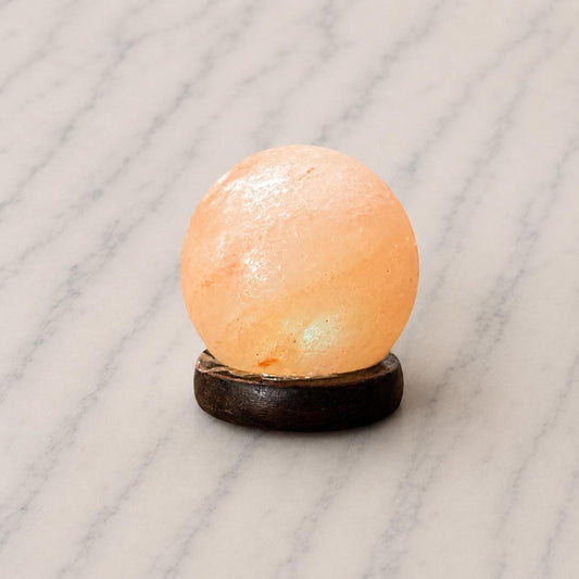 Mini Sphere Himalayan Salt Lamp USB compact round shape glowing multicolor