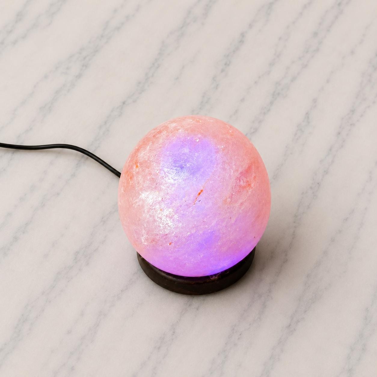 Mini Sphere Himalayan Salt Lamp USB compact round shape glowing multicolor