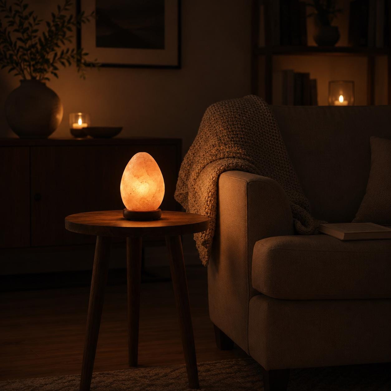 Mini Egg Himalayan Salt Lamp USB compact elegant shape glowing multicolor