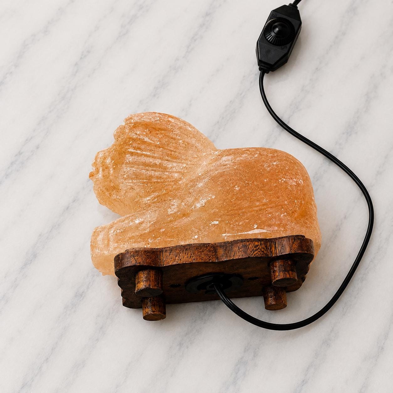 Lion Himalayan Pink Salt Lamp hand carved from natural Himalayan salt