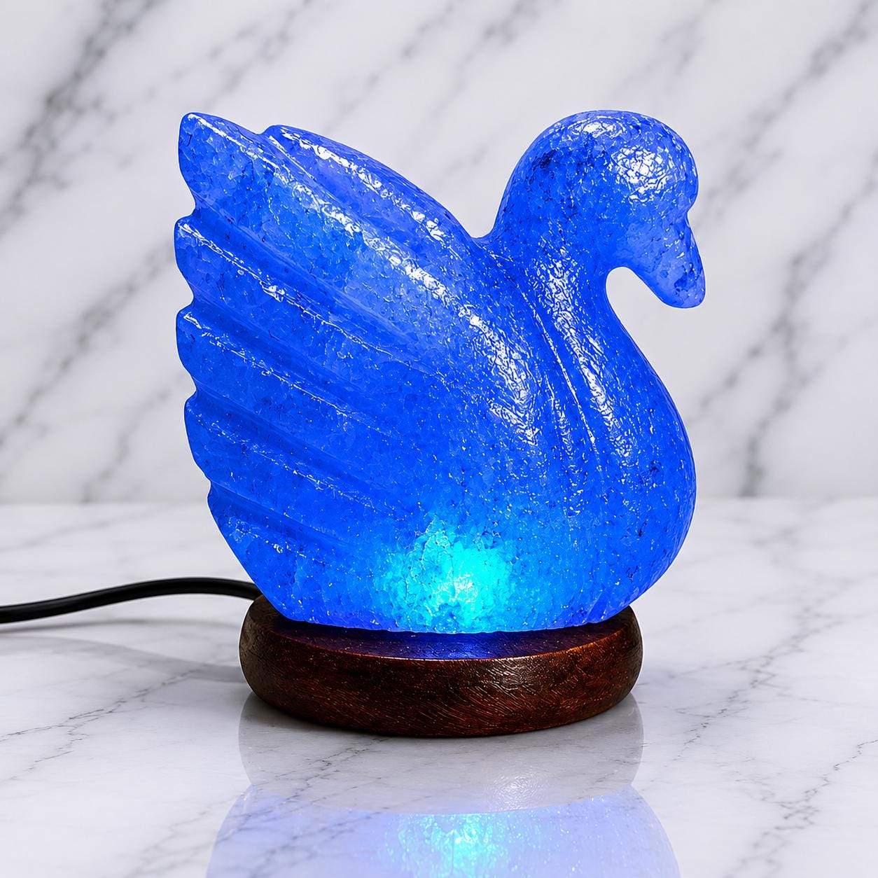 Mini Duck Himalayan Salt Lamp USB whimsical carved design glowing multicolor