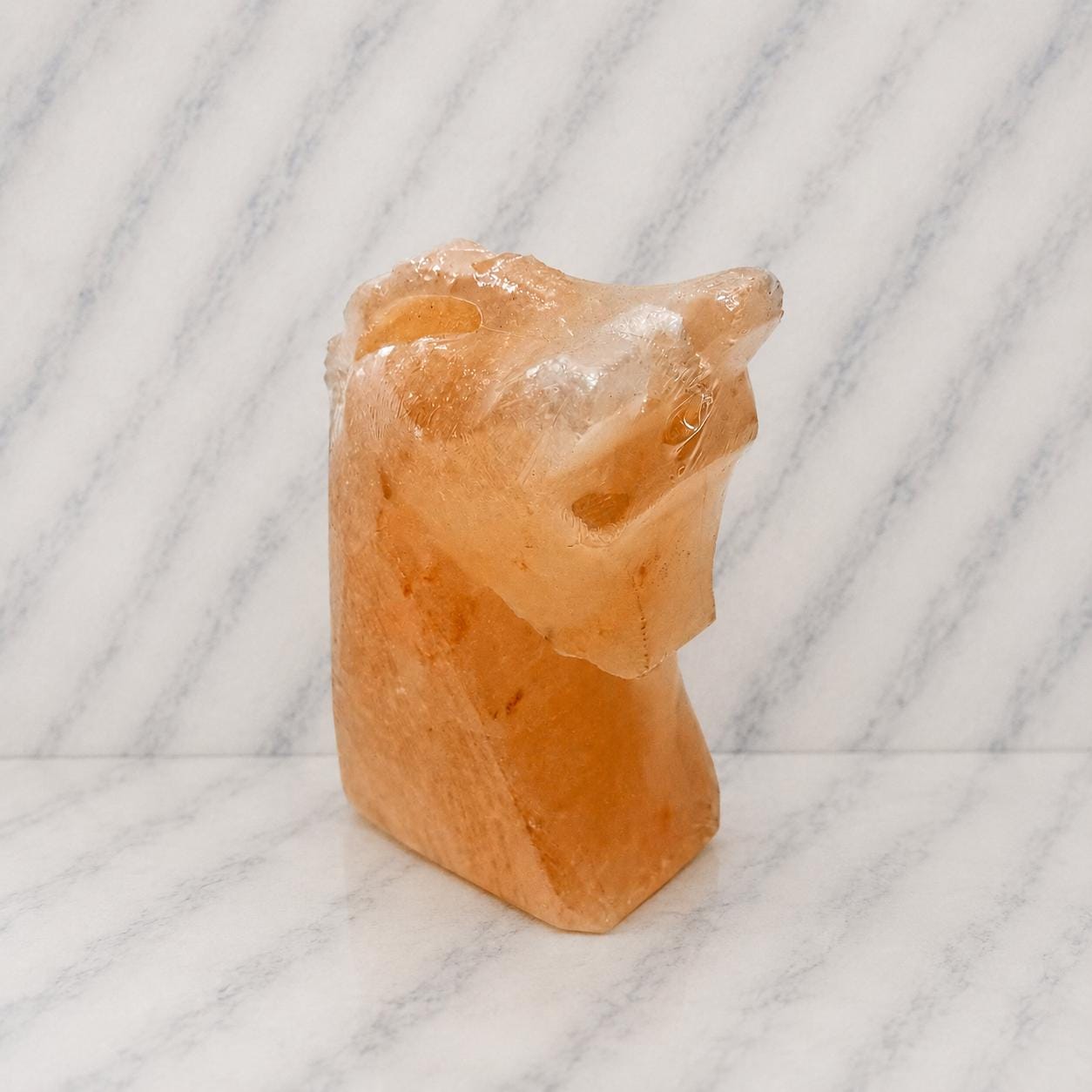 Horse Himalayan Salt Lamp carved from natural pink Himalayan salt