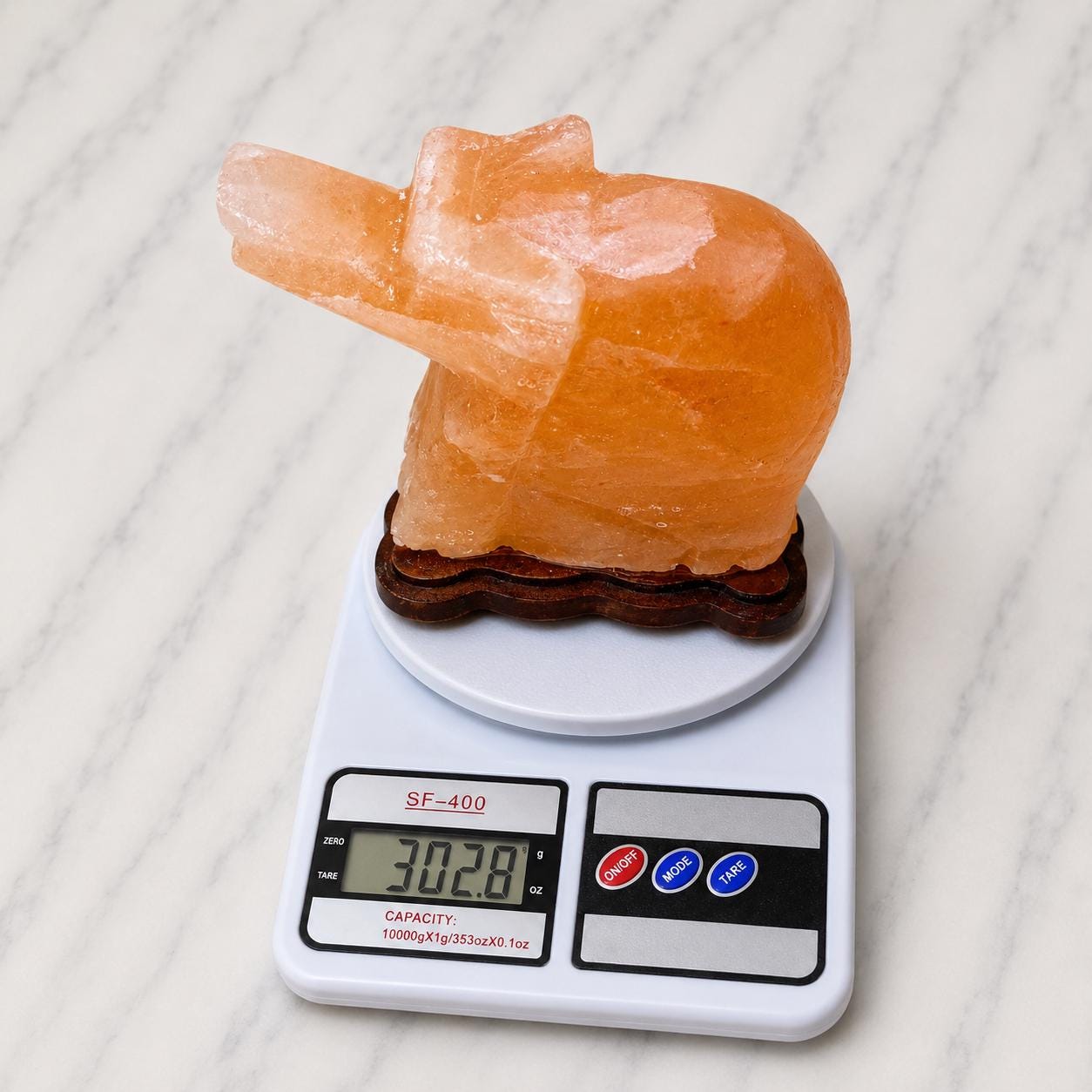 Elephant Himalayan Salt Lamp hand carved natural pink salt glowing warm amber