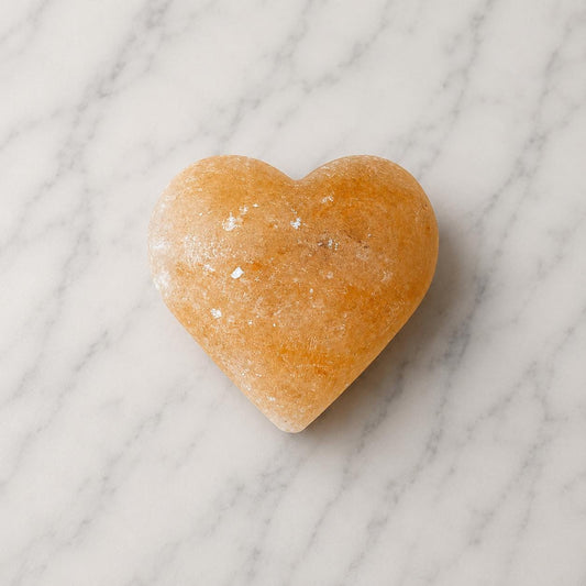 Himalayan Salt Massage Stone Heart shaped pink polished surface