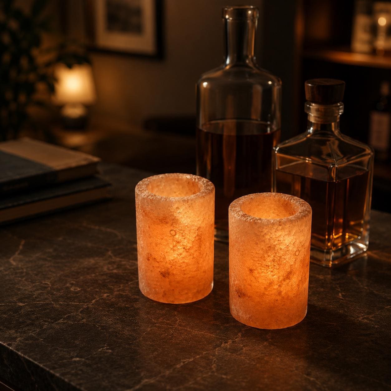 Himalayan Pink Salt Tequila Shot Glass showing natural pink crystal texture