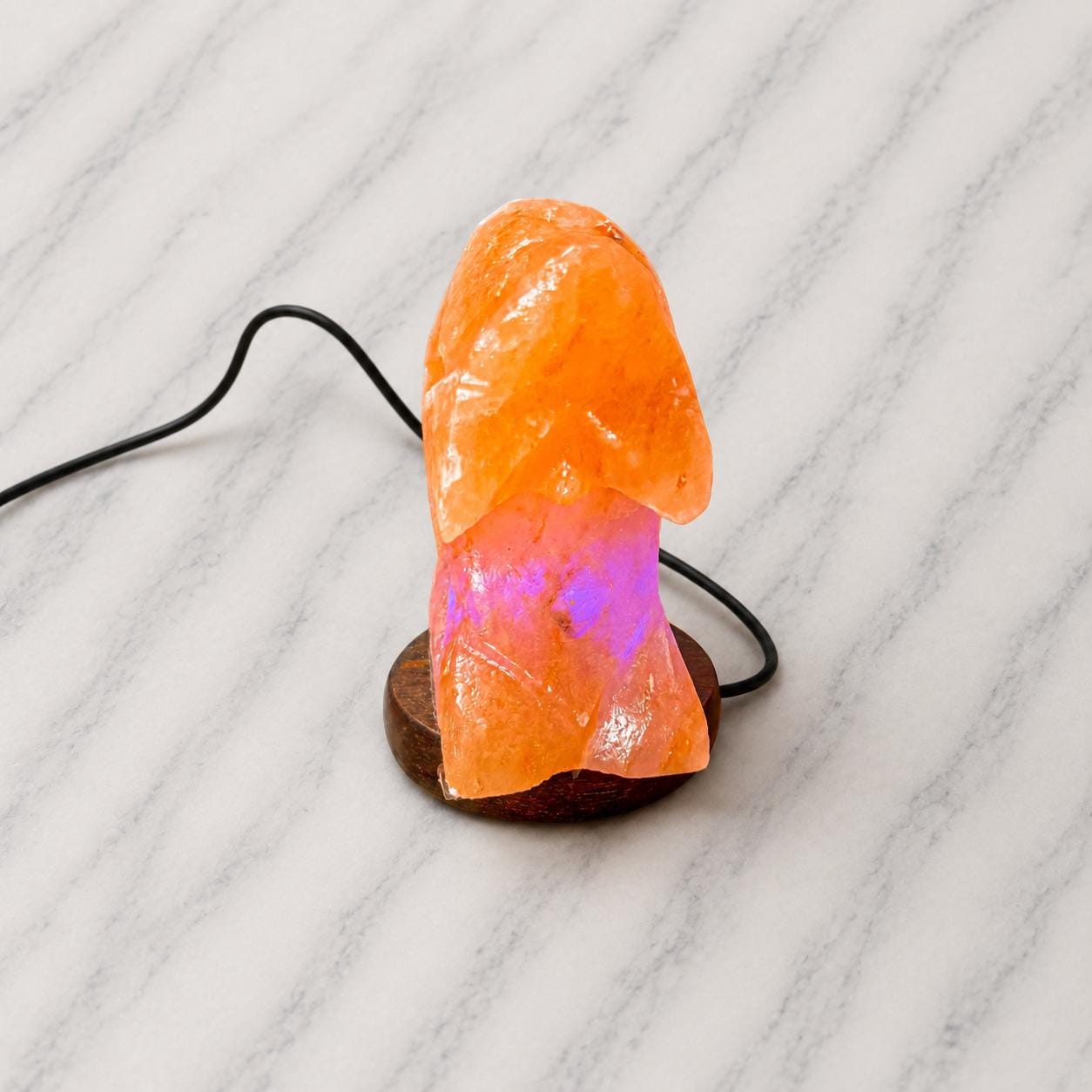 Mini Dolphin Himalayan Salt Lamp USB glowing with soft multicolor light