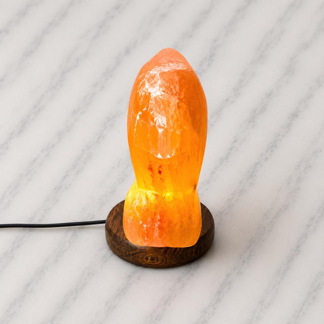 Mini Dolphin Himalayan Salt Lamp USB glowing with soft multicolor light