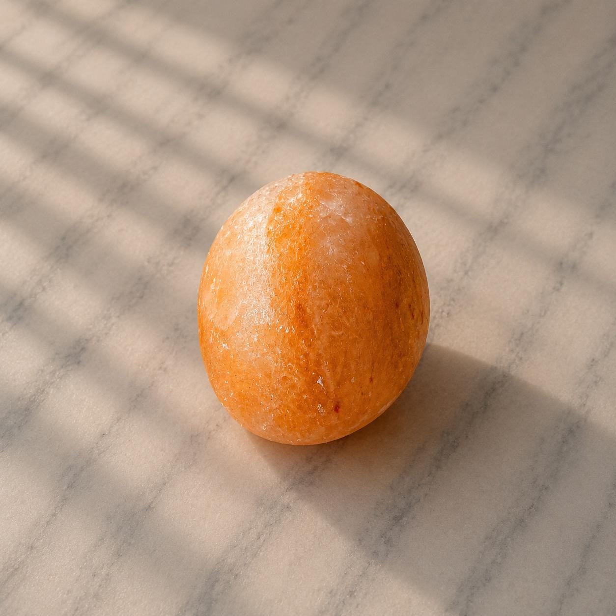 Himalayan Salt Candle Holder Apple shape glowing with warm candlelight
