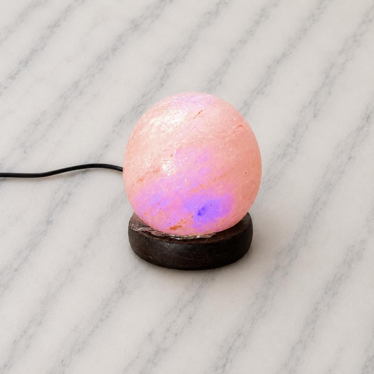 Mini Sphere Himalayan Salt Lamp USB compact round shape glowing multicolor
