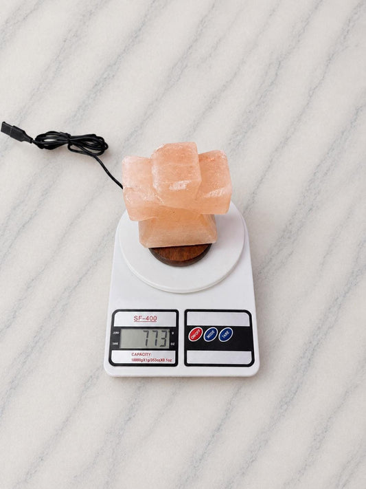 Mini Cross Himalayan Salt Lamp USB glowing with soft multicolor light