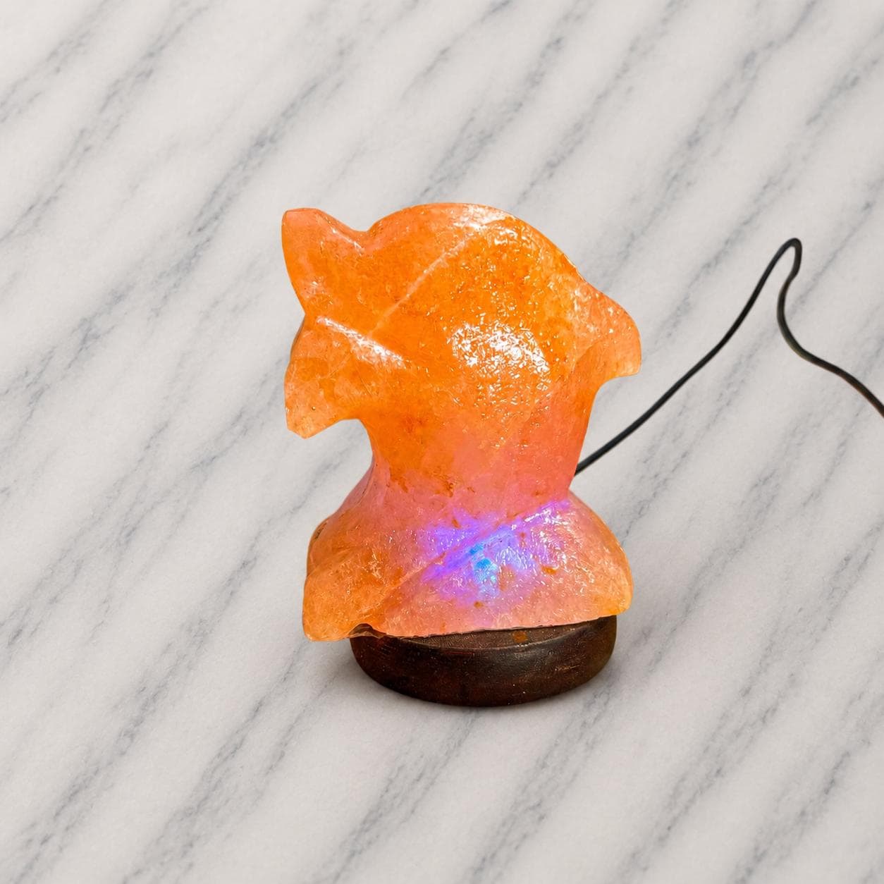 Mini Dolphin Himalayan Salt Lamp USB glowing with soft multicolor light