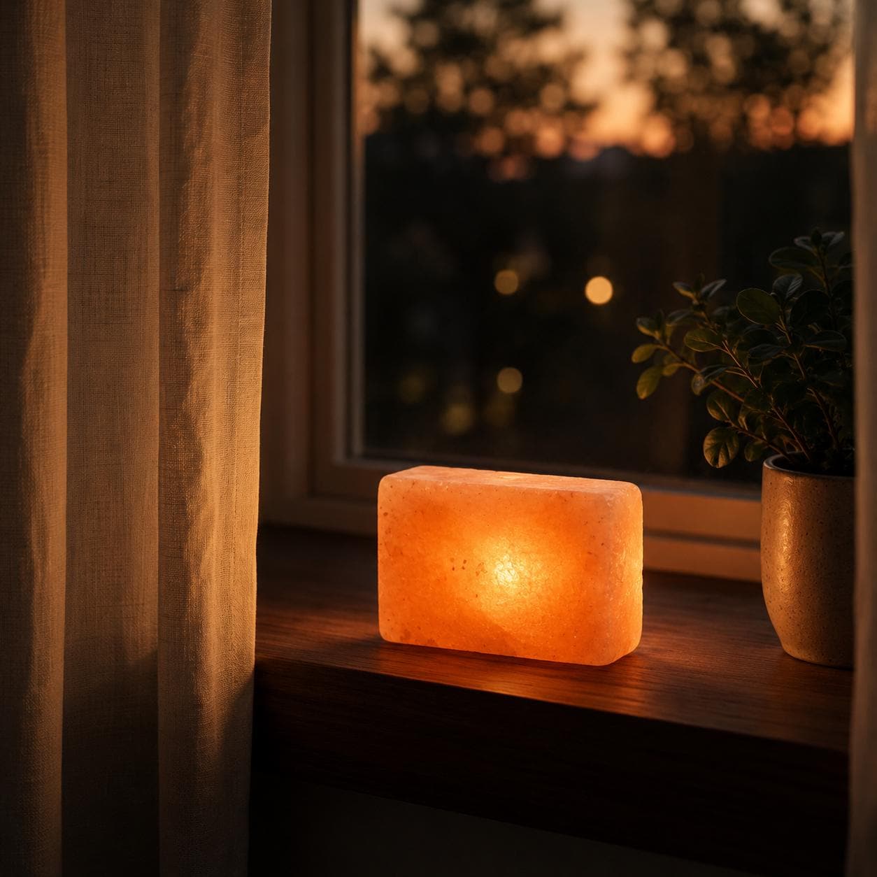 Himalayan Salt Massage Stone Square pink polished surface close up