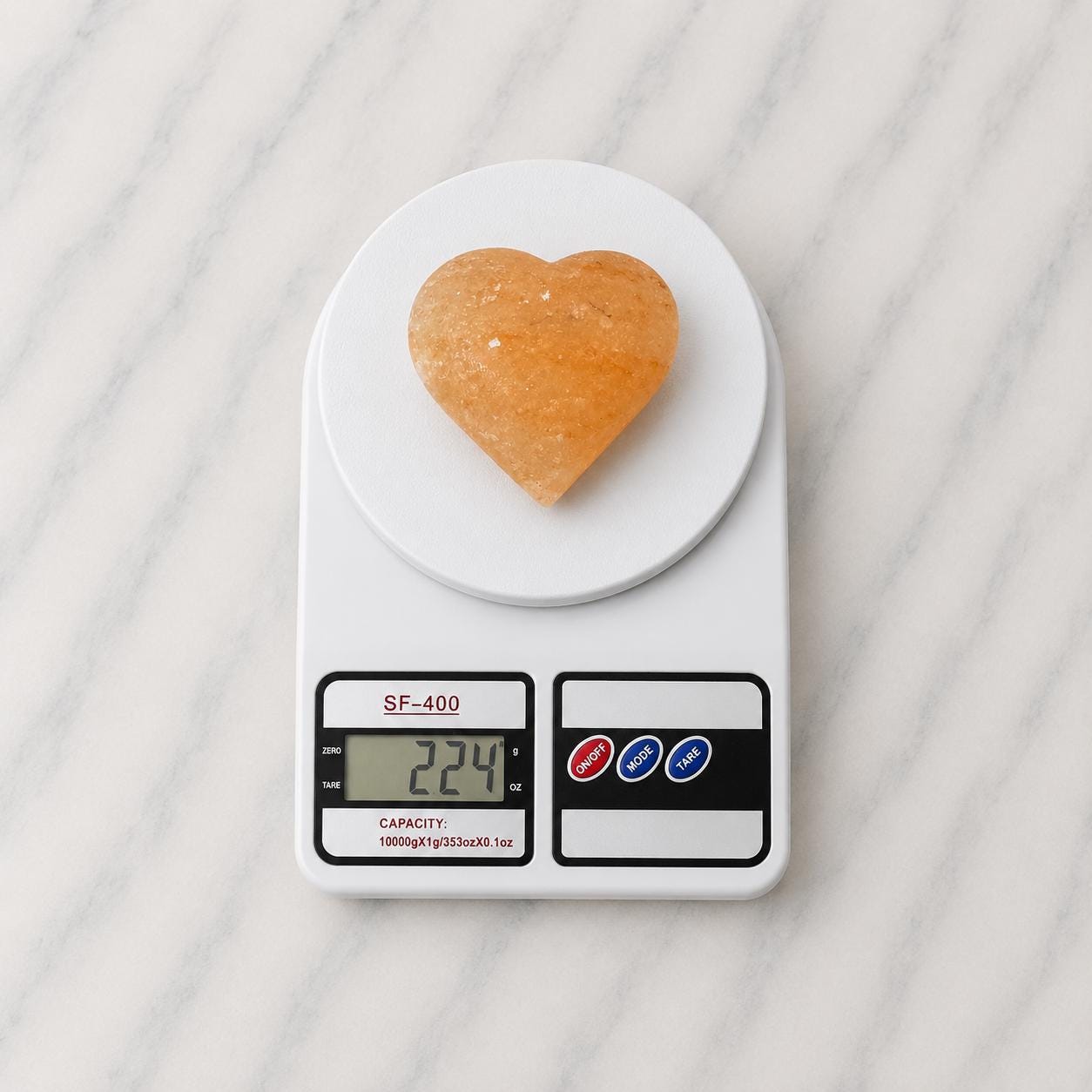 Himalayan Salt Massage Stone Heart shaped pink polished surface