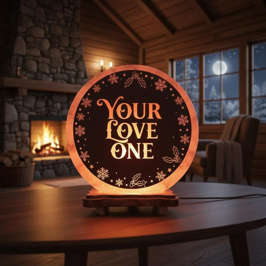 3D Custom Himalayan Salt Lamp personalized engraving glowing warm