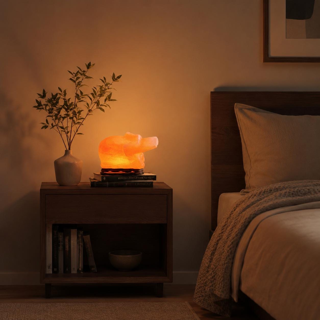 Elephant Himalayan Salt Lamp hand carved natural pink salt glowing warm amber