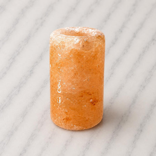 Himalayan Pink Salt Tequila Shot Glass showing natural pink crystal texture