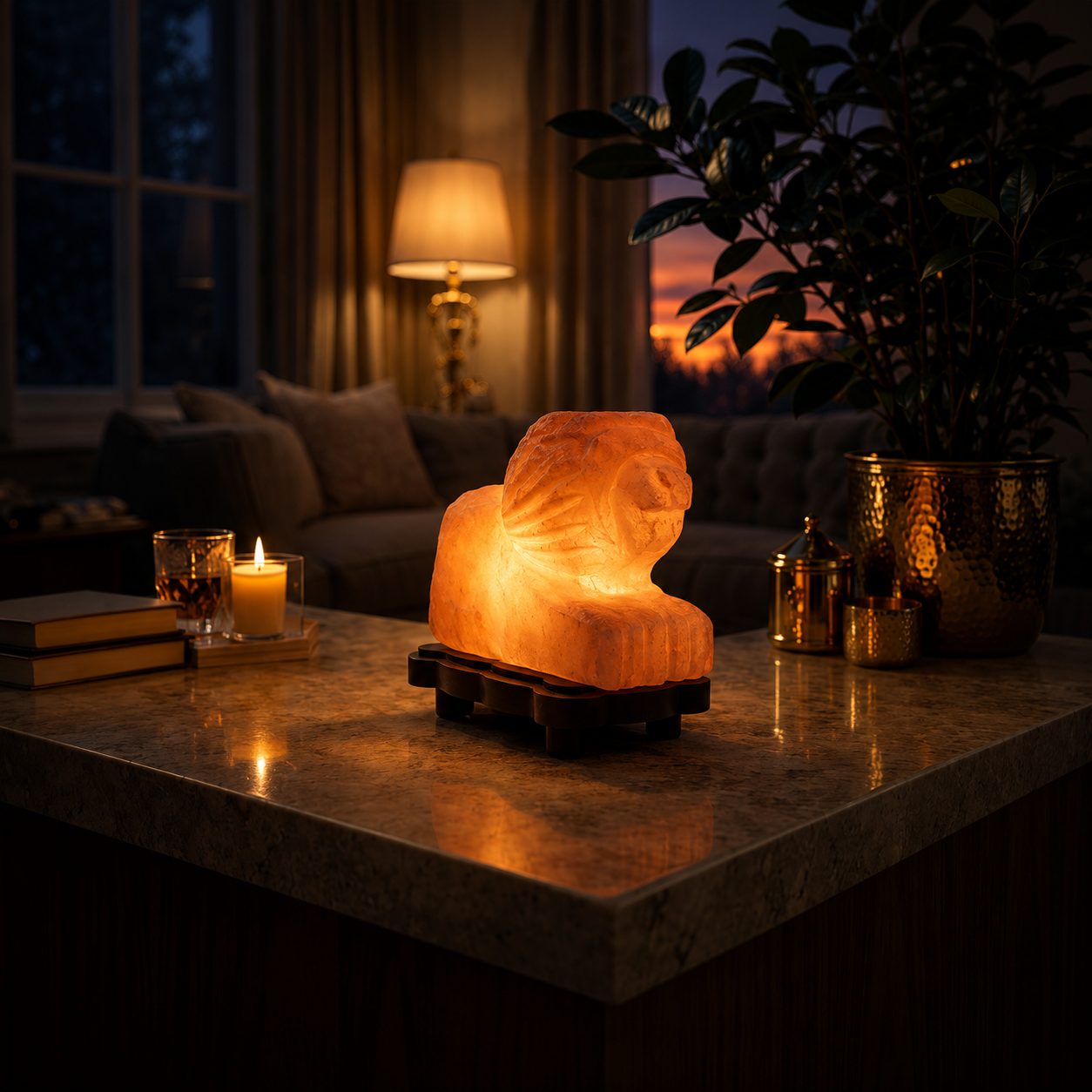 Lion Himalayan Pink Salt Lamp
